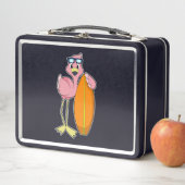 Lunch Box Flamant rose comme Surfer avec Surfboard.PNG (En situation)
