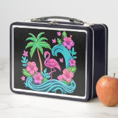 Lunch Box Flamant rose de néon tropical (En situation)
