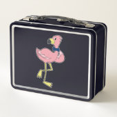 Lunch Box Flamant rose en tant que Gentleman avec Cravate (Dos)