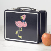 Lunch Box Flamant rose en tant que Gentleman avec Cravate (En situation)