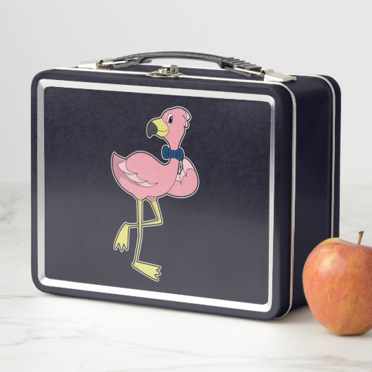 Lunch Box Flamant rose en tant que Gentleman avec Cravate (En situation)