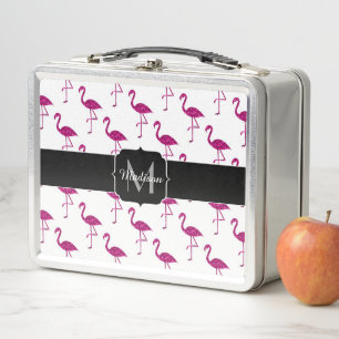 Lunch Box Flamant rose pailleté Rose glitter étincelles Mono
