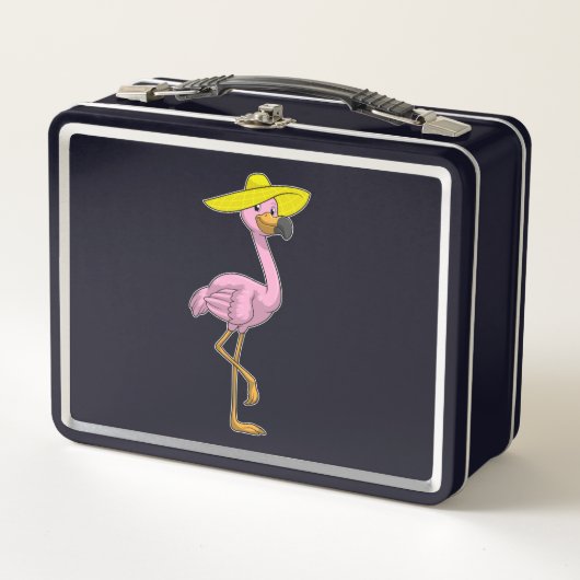 Lunch Box Flamant rose sur la plage avec Casquette (Devant)