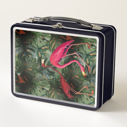 Lunch Box Flamants roses & Monstera (Devant)