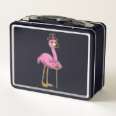 Lunch Box Flamingo as Pensioner with Walking stick (Dos)