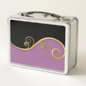 Lunch Box Flèches violettes noires avec (ou sans) initiales (Dos)