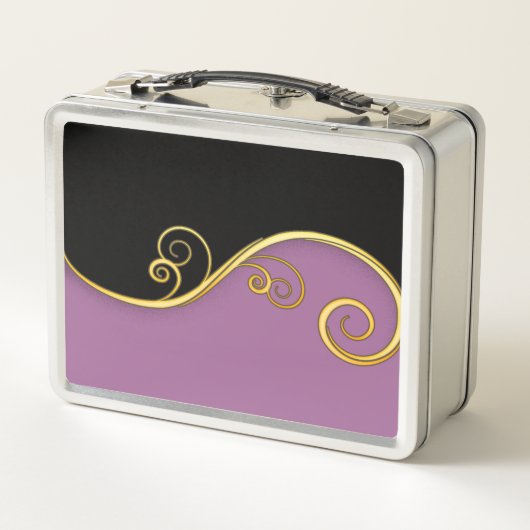 Lunch Box Flèches violettes noires avec (ou sans) initiales (Dos)