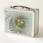 Lunch Box Fleur argentée dorée Fantaisie abstraite Art fract (Dos)