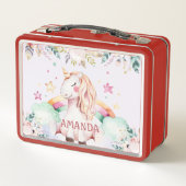 Lunch Box Fleur d'aquarelle Rainbow Girls Unicorn (Dos)