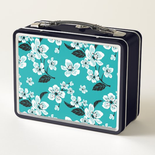 LUNCH BOX FLEUR DE CERISIER - SAKURA (BLEU VERT) (Dos)