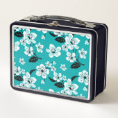 LUNCH BOX FLEUR DE CERISIER - SAKURA (BLEU VERT) (Devant)