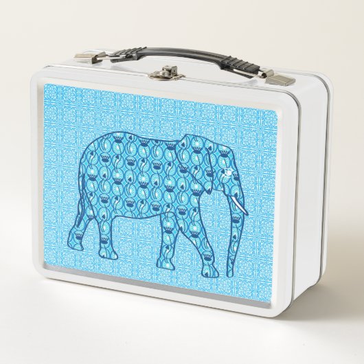 Lunch Box Fleur de lotus éléphant - turquoise (Devant)