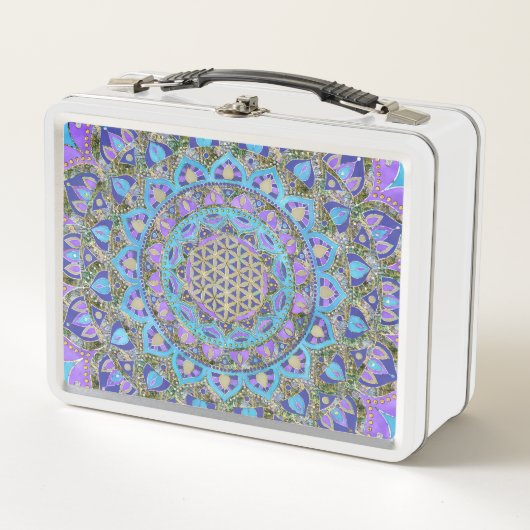 Lunch Box Fleur de Vie - Mandala de style indien 2 (Devant)