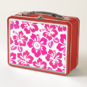 Lunch Box fleur d'hibiscus tropical hawaii rose (Devant)