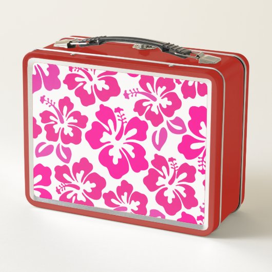 Lunch Box fleur d'hibiscus tropical hawaii rose (Dos)