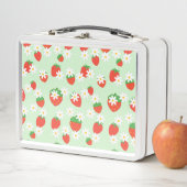 Lunch Box Fleur Fleur Motif de fraise Fleur marron (En situation)