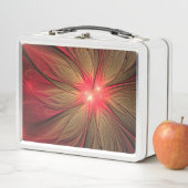 Lunch Box Fleur fractale fantaisiste rouge (En situation)