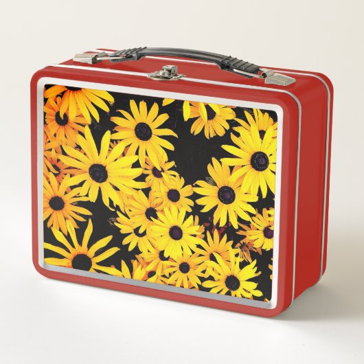 Lunch Box Fleur jaune et noire (Devant)