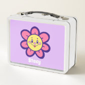 Lunch Box Fleur Joyeuse Rose Et Jaune (Dos)