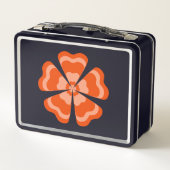 Lunch Box Fleur Rétro de Style Orange  (Dos)