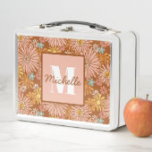 Lunch Box Fleur rétro été | Boîte à lunch Monogramme (En situation)