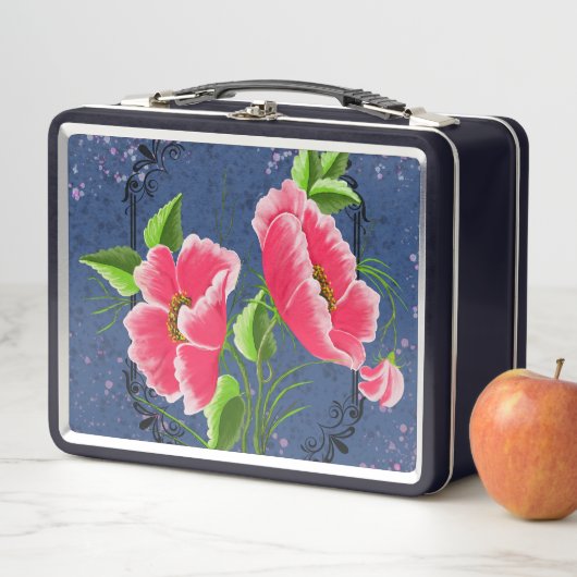 Lunch Box Fleur rose (En situation)