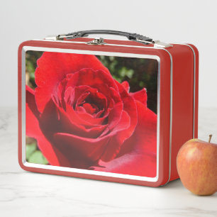 Lunch Box Fleur rose rouge vif Belle florale