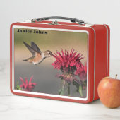 Lunch Box Fleur rouge colibri (En situation)