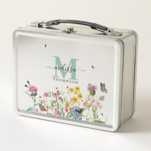 Lunch Box Fleur sauvage d'aquarelle Insectes Floral Spring G