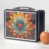 Lunch Box Fleur texturée Mandala Art (En situation)