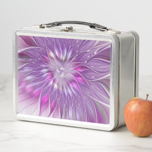 Lunch Box Fleur violette rose Passion Abstrait Art fractal