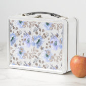 Lunch Box Fleurs Aquarelles Bleues Chic (En situation)