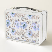 Lunch Box Fleurs Aquarelles Bleues Chic (Dos)