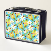 Lunch Box Fleurs blanches jaunes coccinelle rouge (Dos)