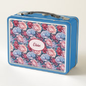 Lunch Box Fleurs bleues et roses Personnalisées (Dos)