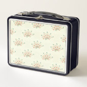 Lunch Box Fleurs Bleues, Fleurs Rouges, Motif De Fleurs (Devant)