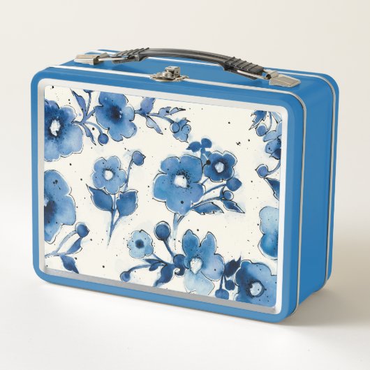 Lunch Box Fleurs bleues indépendantes (Devant)