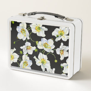 Lunch Box Fleurs chamomiles : Motif d'illustration aquarelle