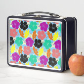 Lunch Box Fleurs colorées design motif (En situation)