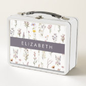 Lunch Box Fleurs colorées, Fleurs sauvages, Verdure, Votre N (Devant)