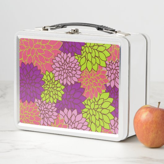 Lunch Box Fleurs Dahlia, Fleurs Colorées, Motif Floral (En situation)