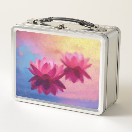 Lunch Box Fleurs de Lotus Abstraites colorées (Devant)