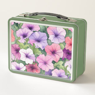 Lunch Box Fleurs de pétunia aquarelle