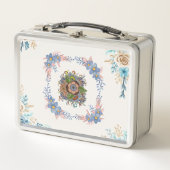 Lunch Box Fleurs de Teal Doux – Art Botanique Pastel (Devant)