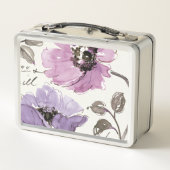 Lunch Box Fleurs de valse florales d'aquarelle de prune (Dos)