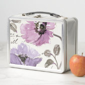 Lunch Box Fleurs de valse florales d'aquarelle de prune (En situation)