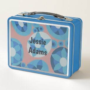 Lunch Box Fleurs déco bleu et orange