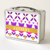 Lunch Box Fleurs Et Coeurs Filles Personnalisées (Devant)