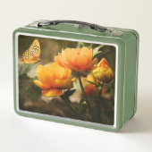 Lunch Box Fleurs Jaunes Profondes et Lumineuses avec Papillo (Dos)