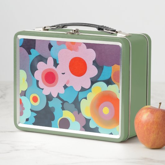 Lunch Box Fleurs mod rétro (En situation)